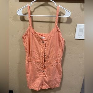 Orange Button-Down Romper